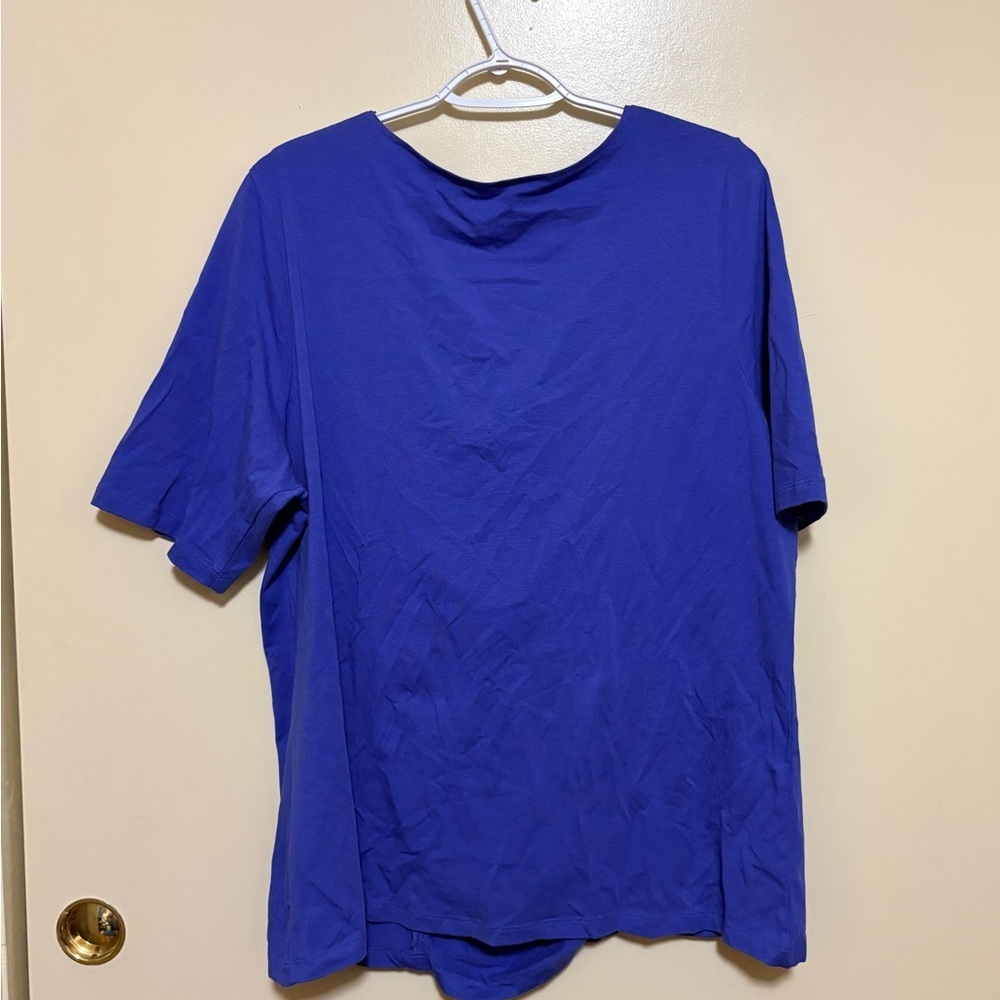 Soft Surroundings Royal Blue Ruched Blouse - Picture 2 of 5